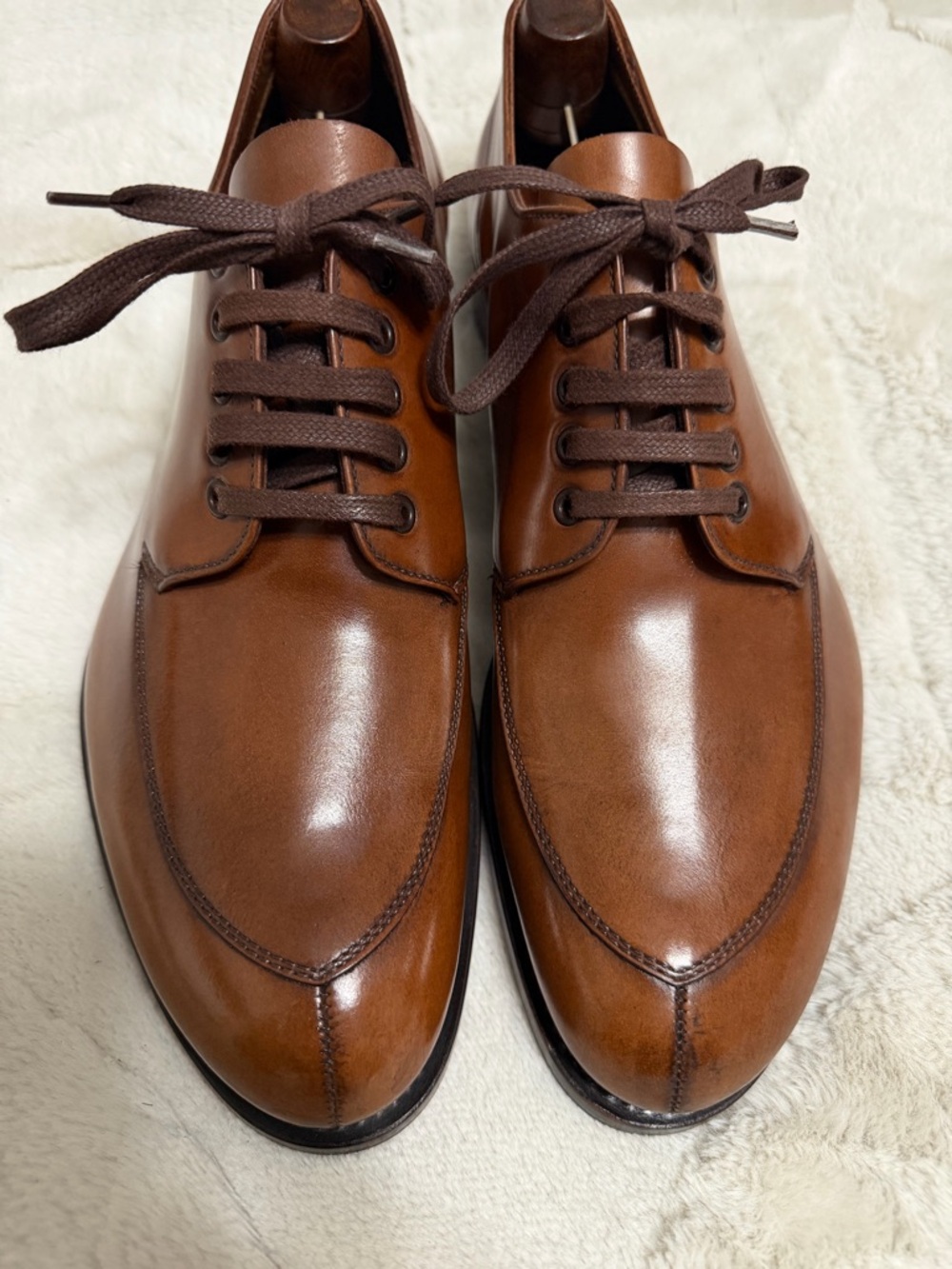 NEW! $1,320 Prada Split Toe Apron Lace Up Derby Oxford Brown Shoes 10.5 11 - Picture 4 of 14
